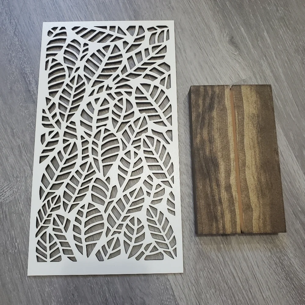 NEW Handcrafted Laser Cut Wooden Jewelry Stand Leaf Design Boho